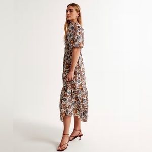 Abercrombie Floaty Plunge Midi Dress